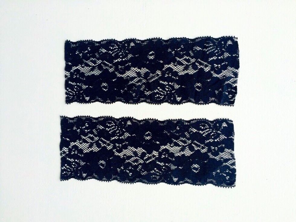 Cut the crotch. I cut 2 pieces 7" long each. This is a little longer than I need, but I prefer working with more material so I can cut down if I need.