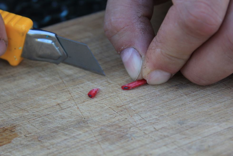 Cut the end of the laces at 45 degrees for easier lacing.