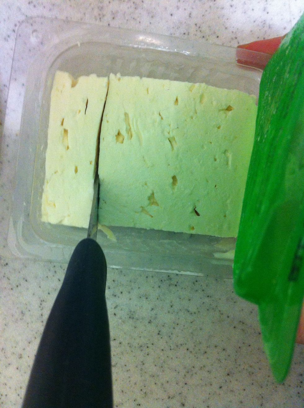 Cut The feta cheese