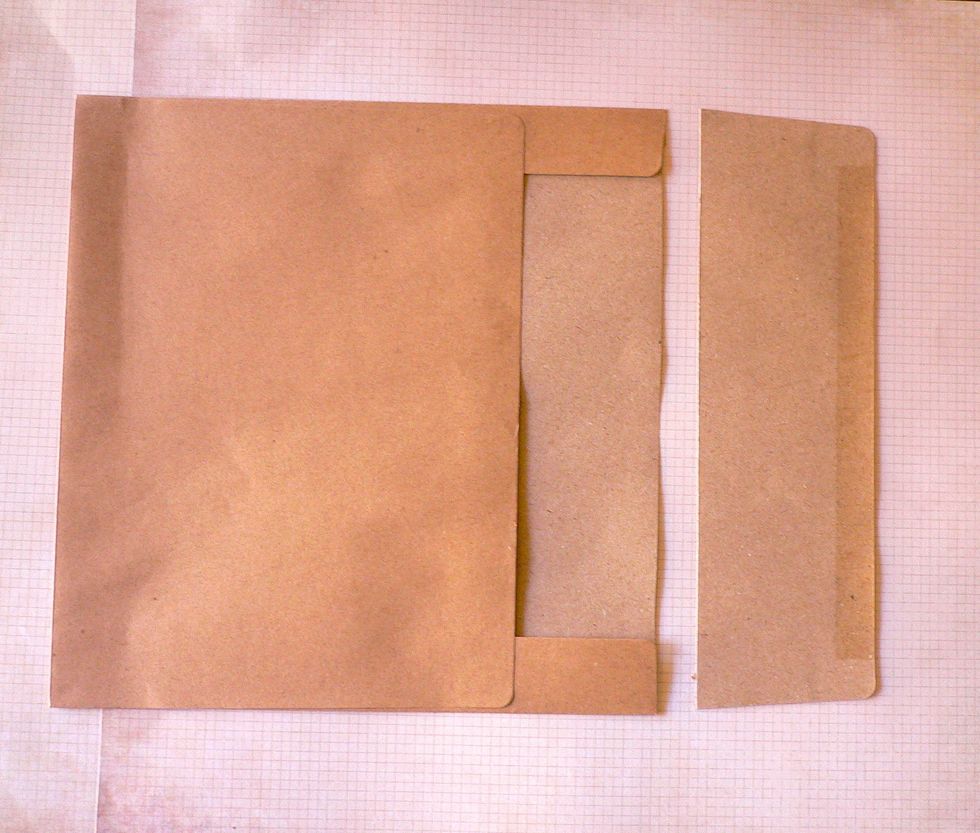 Cut the fold down flaps off all of the envelopes