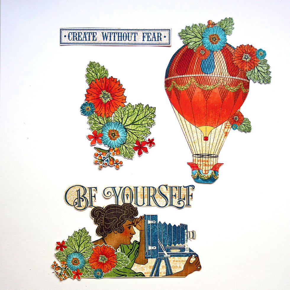 Cut the following images from Balloon Bouquet, Inspiration Station and World's Fair, ink edges.