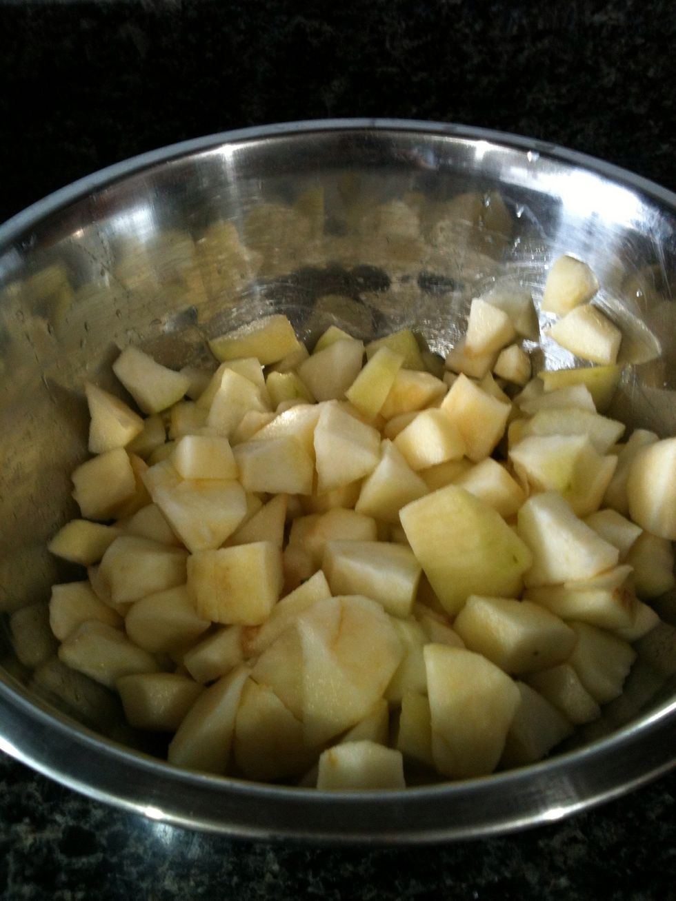 Cut the fruit into small cubes