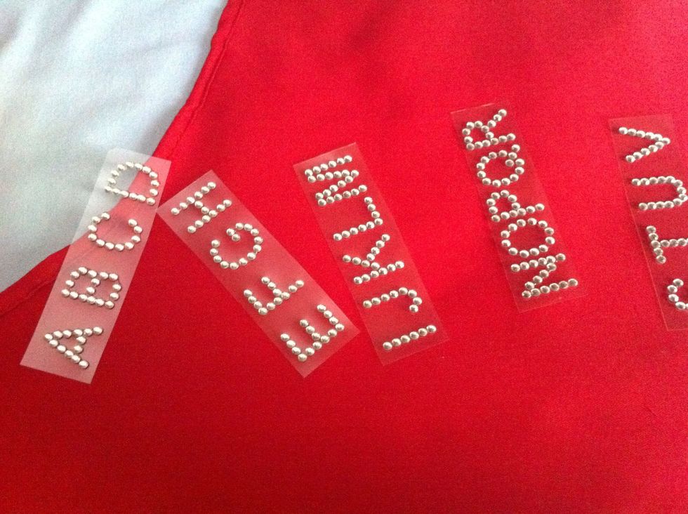 Cut the letters into strips.
