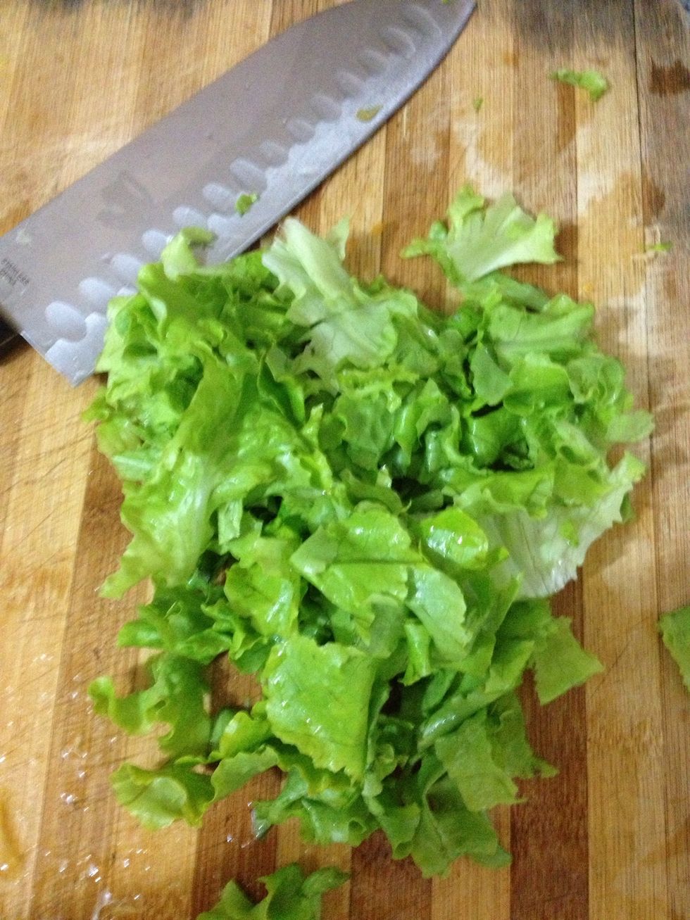Cut the lettuce