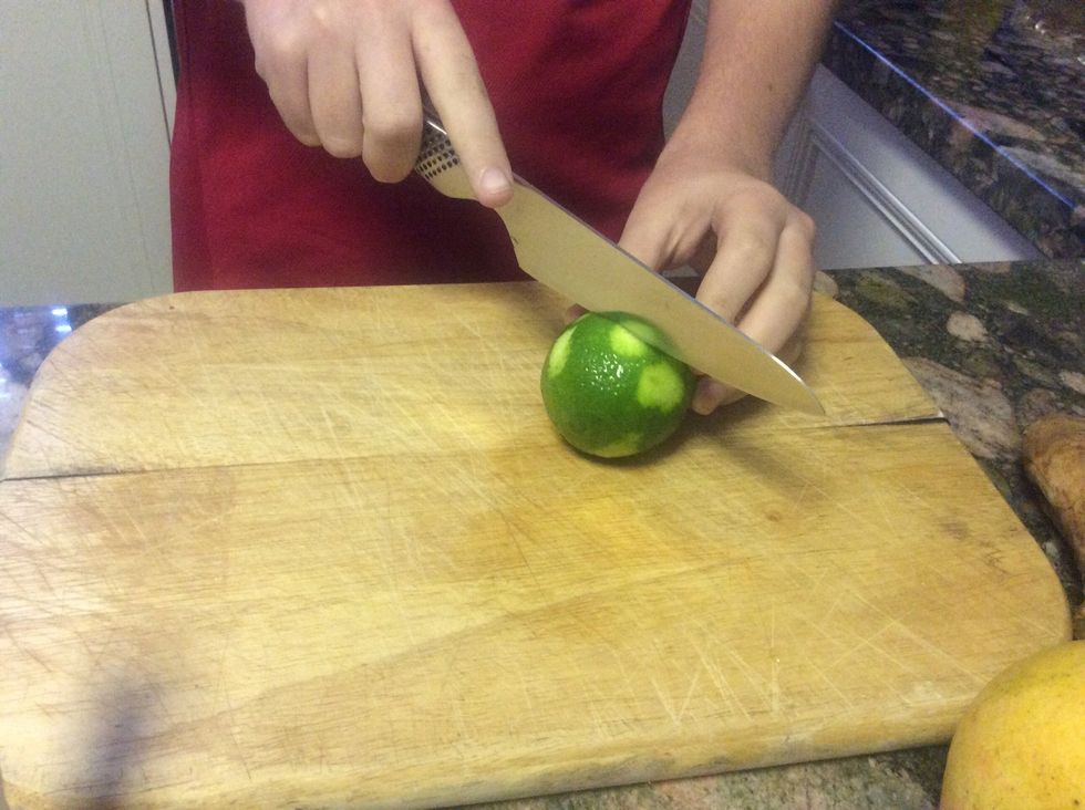 Cut the lime in half