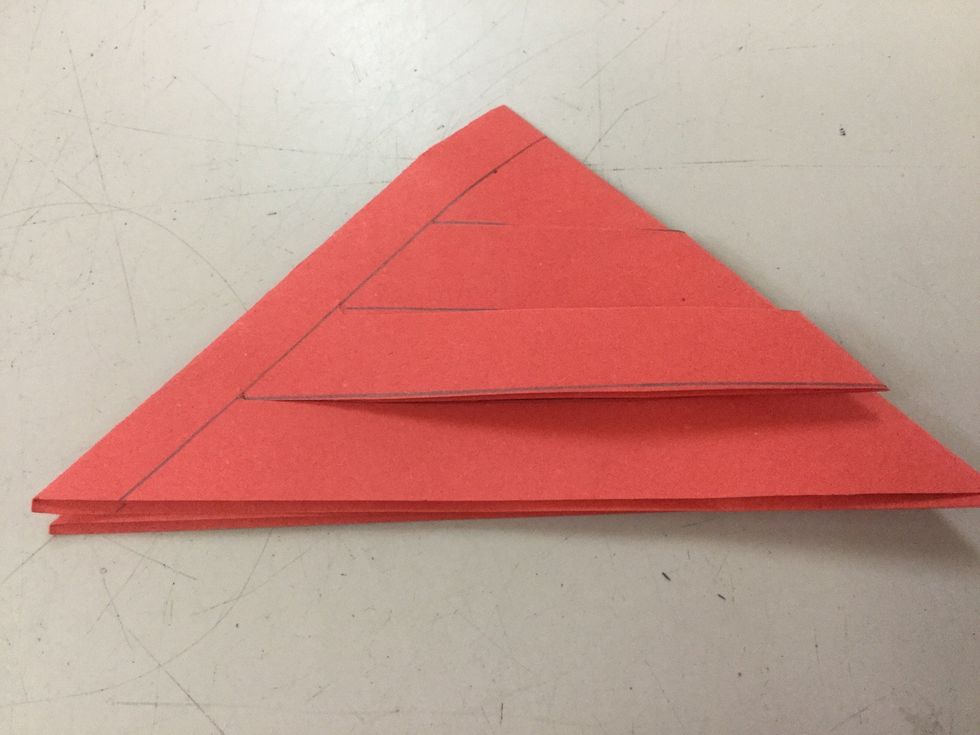 Cut the lines you drew up to the 1cm line