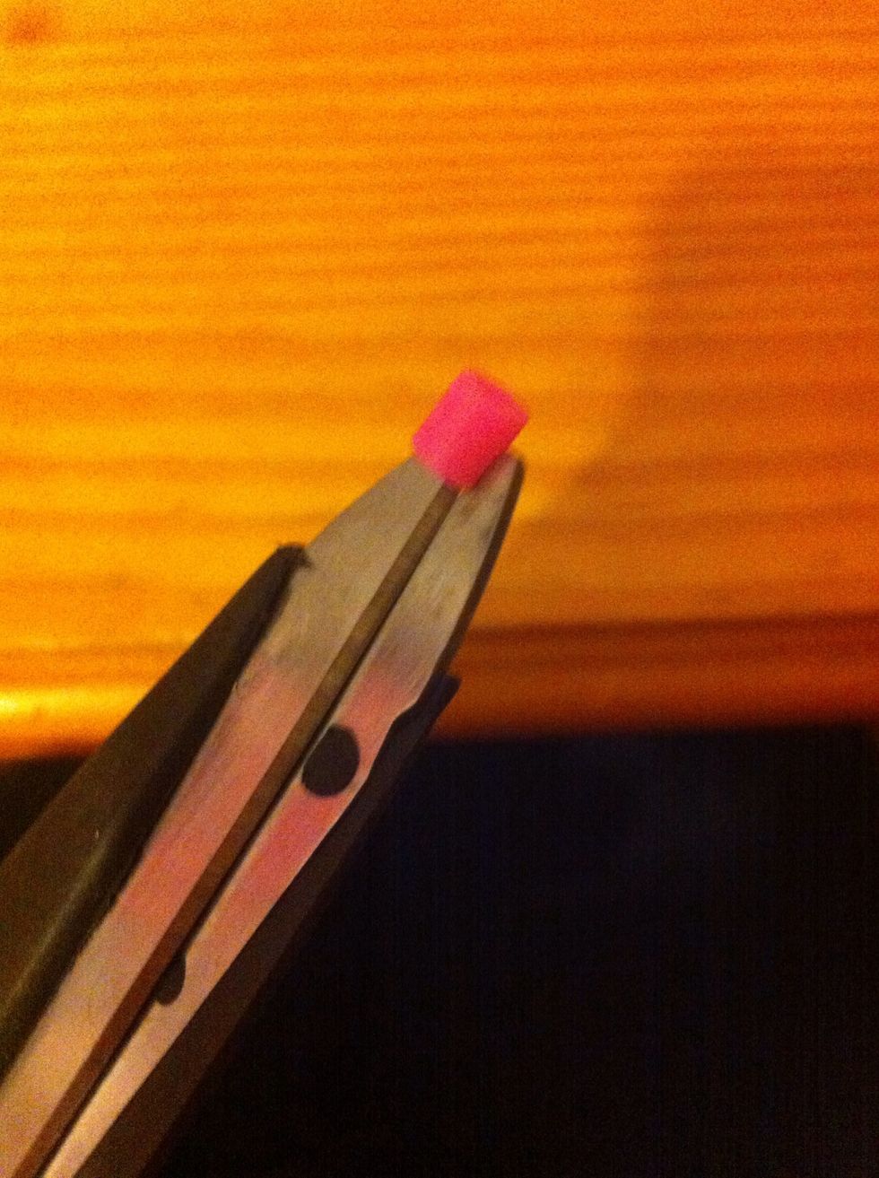 Cut the middle of the bead :)