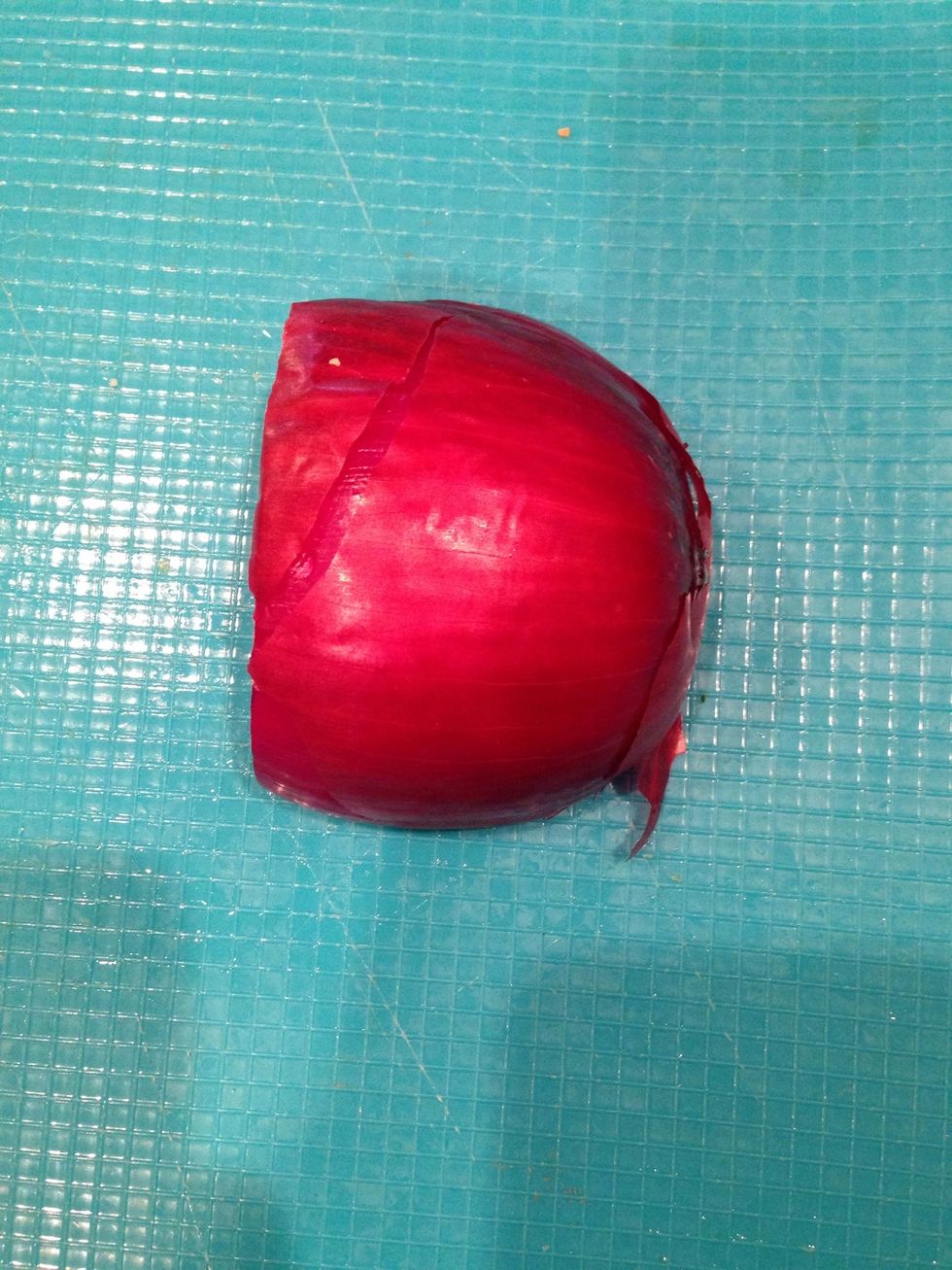 Cut the onion in half
