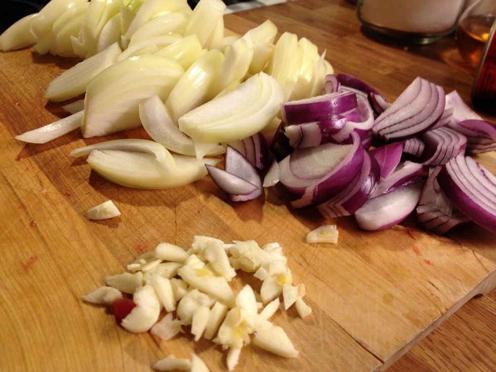 Cut the onions.