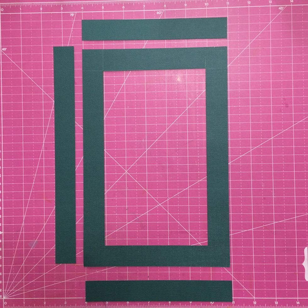 Cut the paper 7'x10 1/2' then make window 5'x8 1/2'and This is depth for Black board Cut the paper 2 pieces 7x1' and 1of10 1/2'x1' then