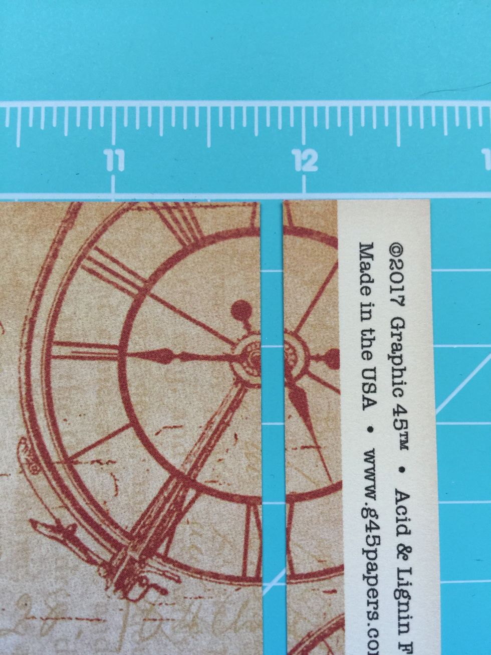 Cut the paper at 11 3/4"