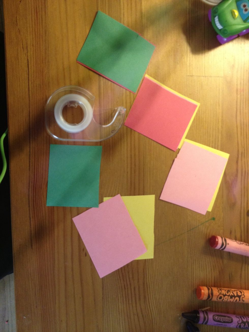 Cut the paper you want to use - (about) 2 in. tall and 2 1/2 in. wide. Or you can use whatever size paper you want!