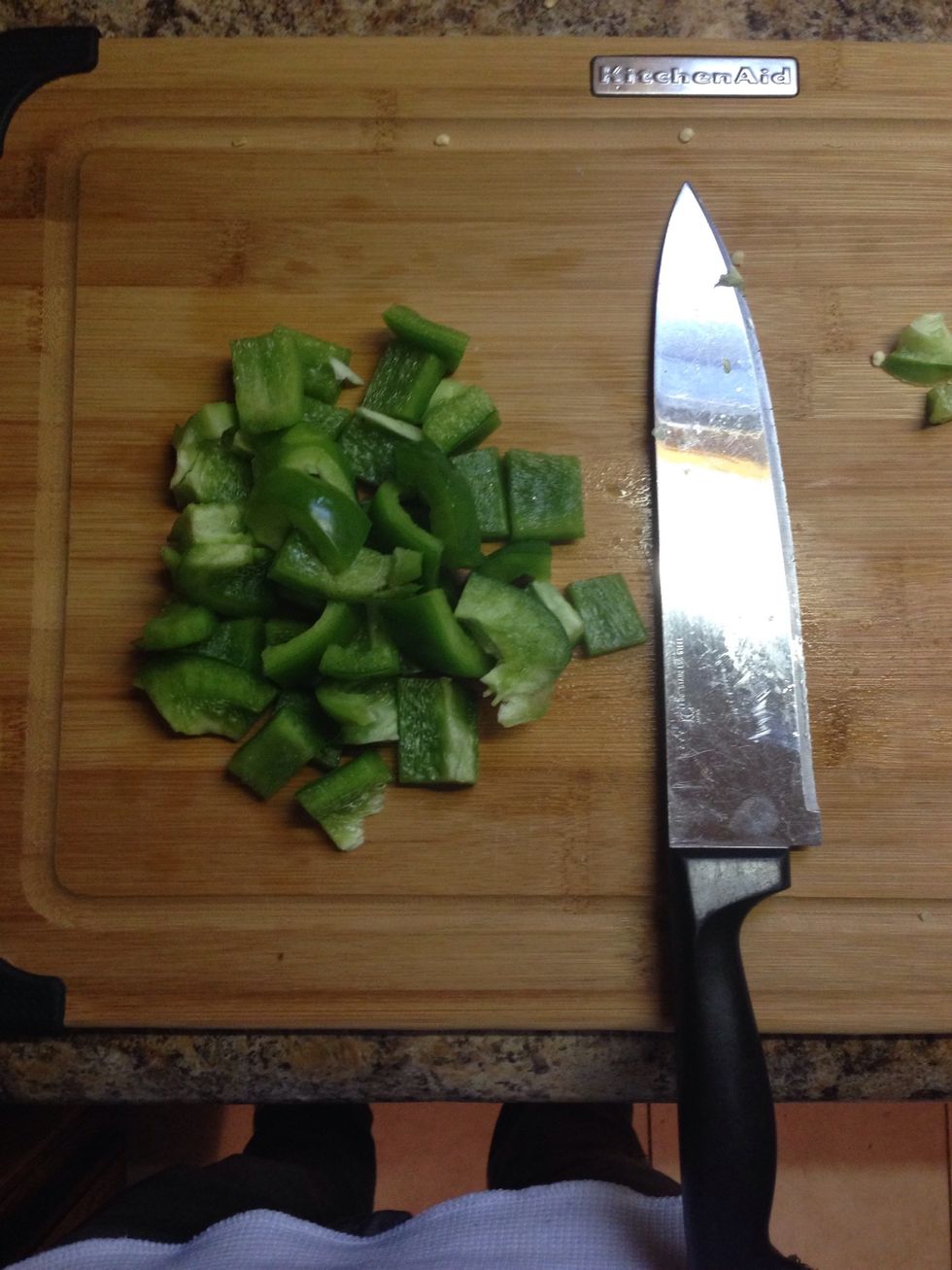Cut the pepper to whatever size you want.