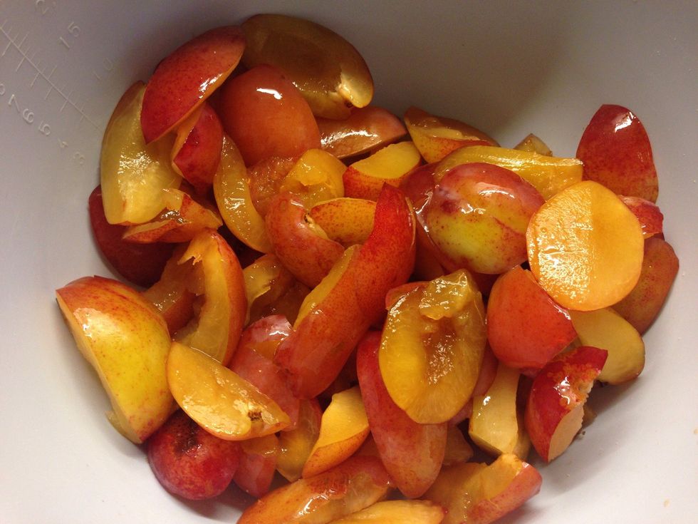 Cut the plums.