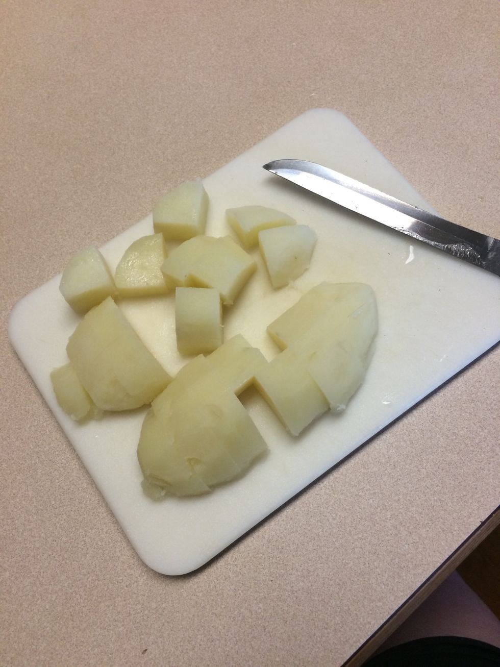 Cut the potatoes