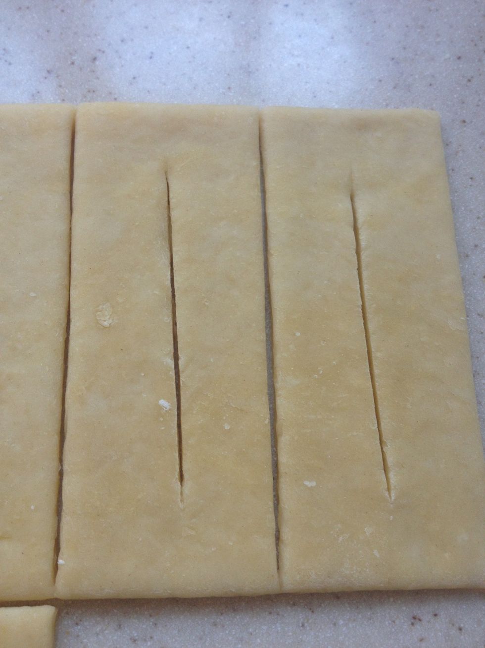 Cut the rectangles in the middle