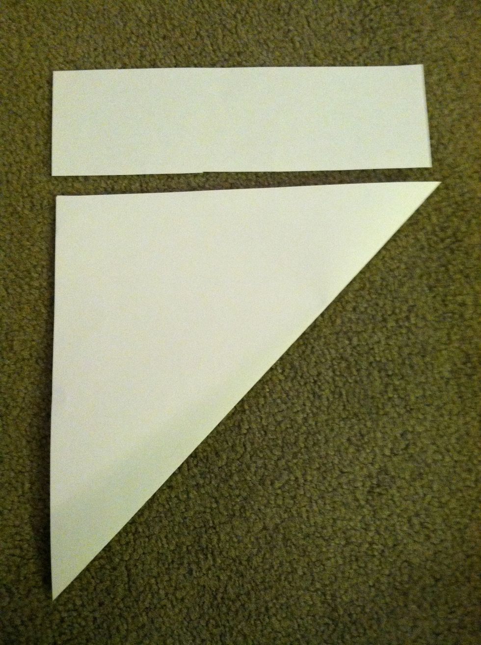 Cut the remaining part off of the top and discard it.