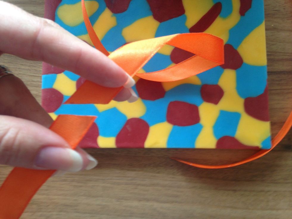 Cut the ribbon on the angle so it doesn't thread