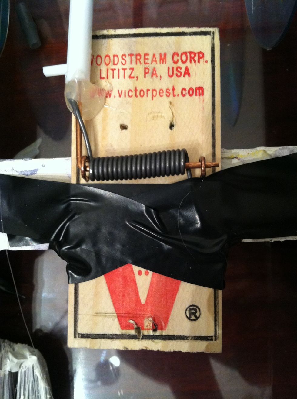 Cut the right side off of mousetrap snapping part