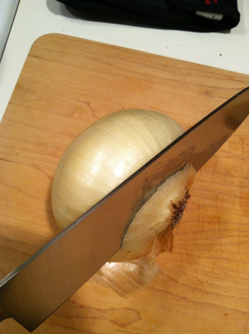 Cut the root end off, just enough.