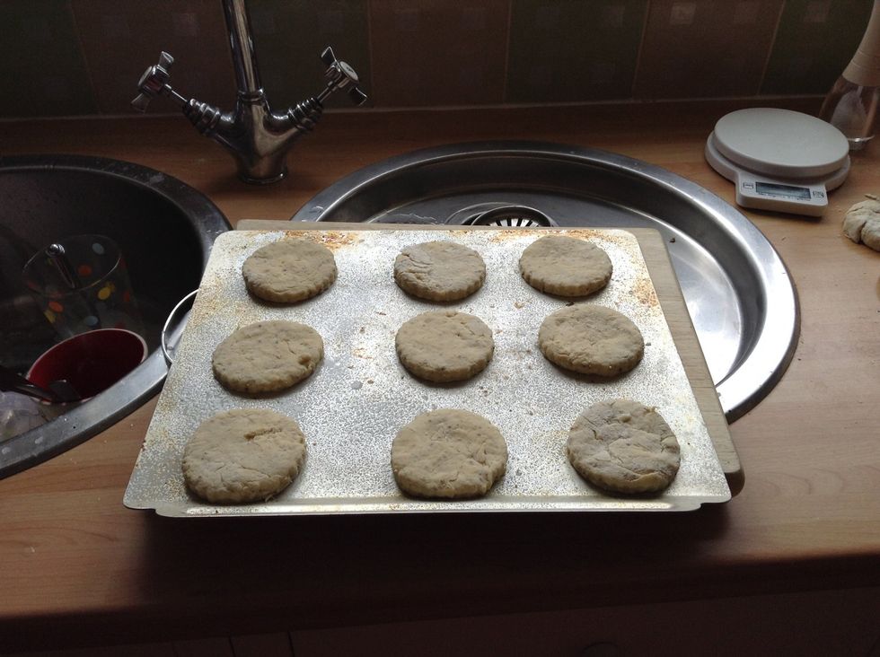 Cut the scones out using a cutter and place on our tray