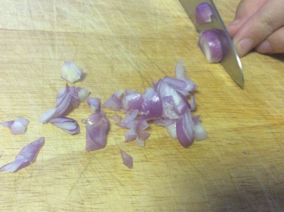 Cut the shallot into really small pieces