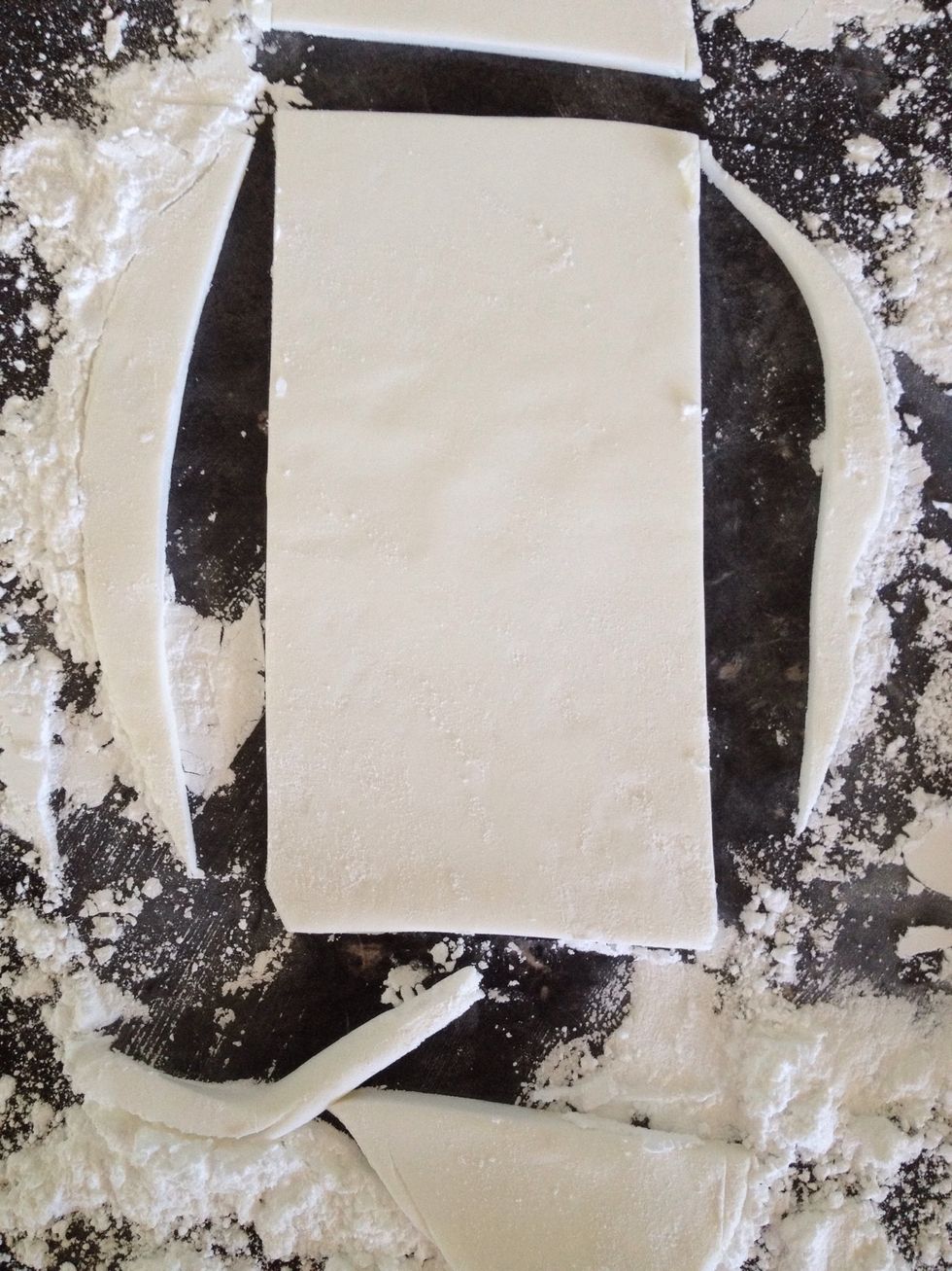 Cut the sides off to make a rectangle.