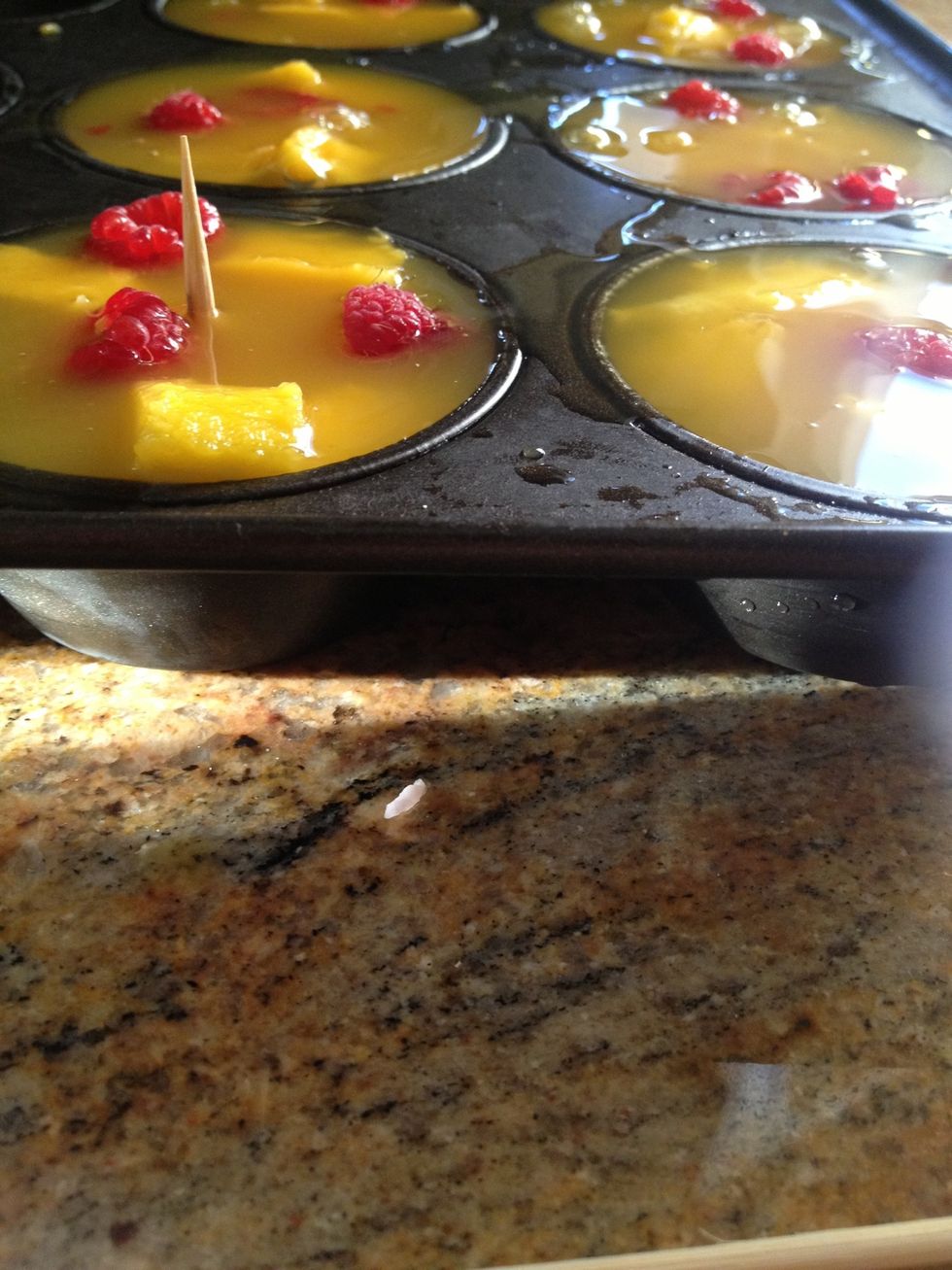 cut the skewers with scissors then add then to each pop or use toothpicks