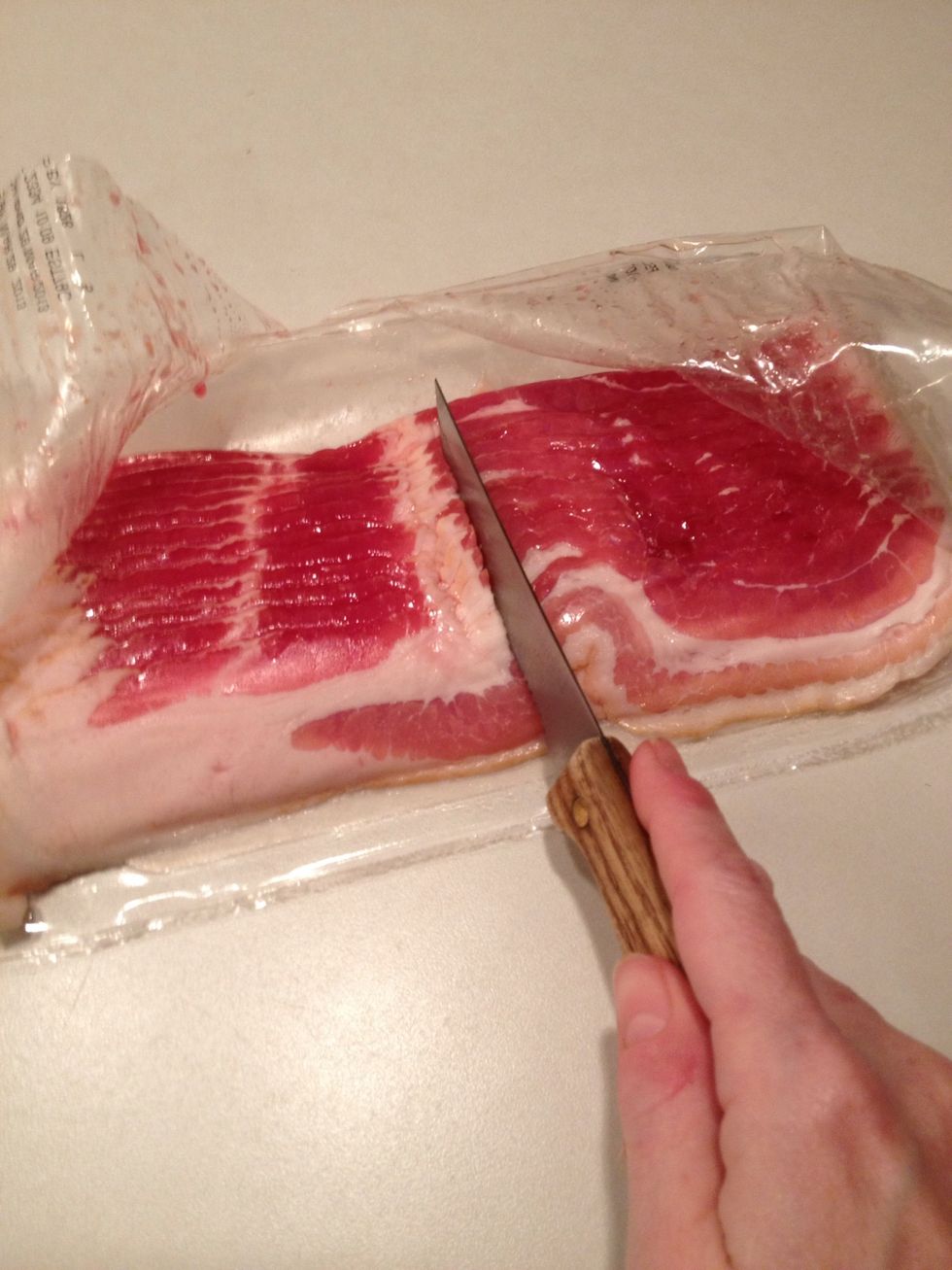 Cut the slices in half.