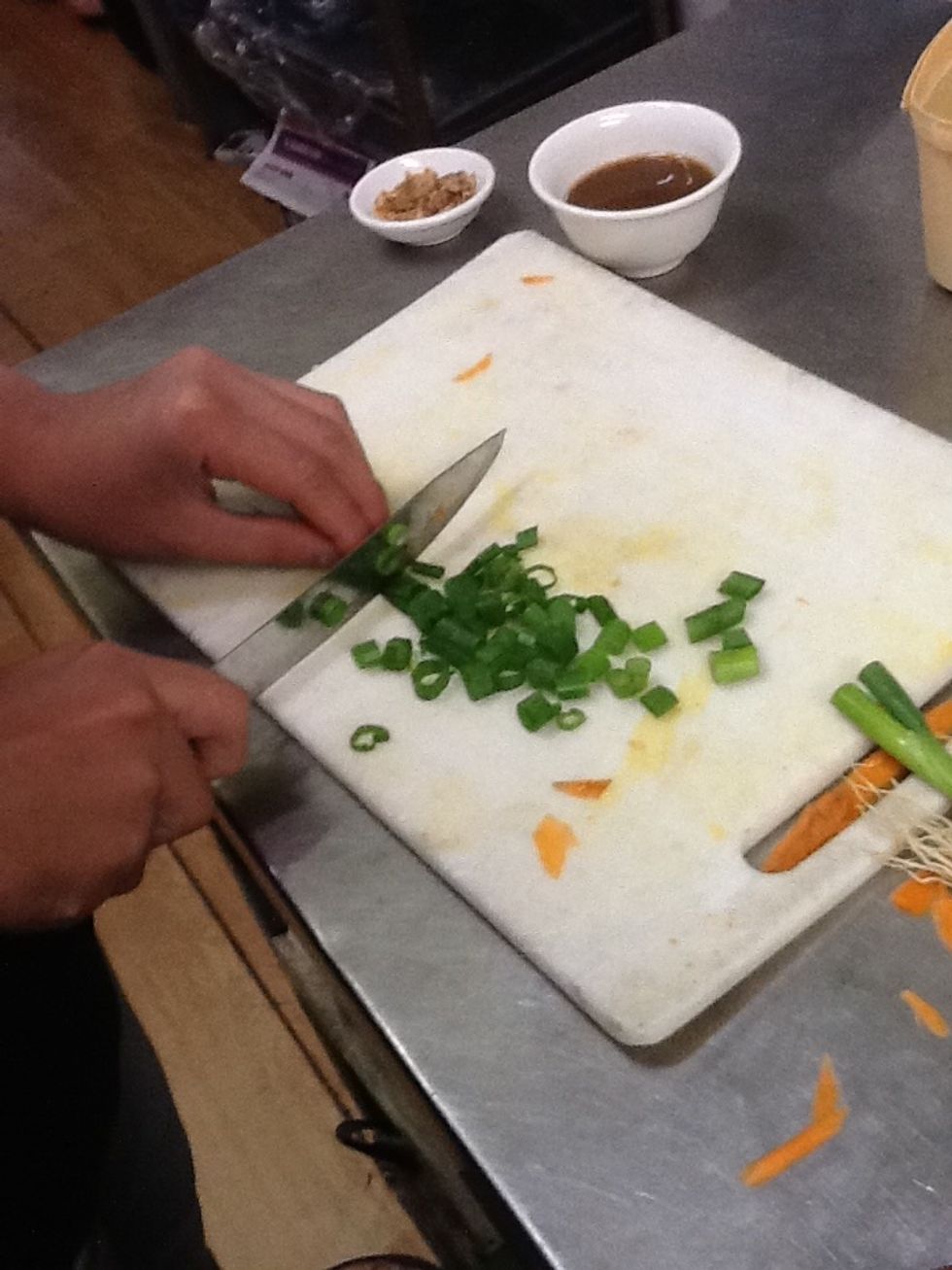 Cut the spring onion