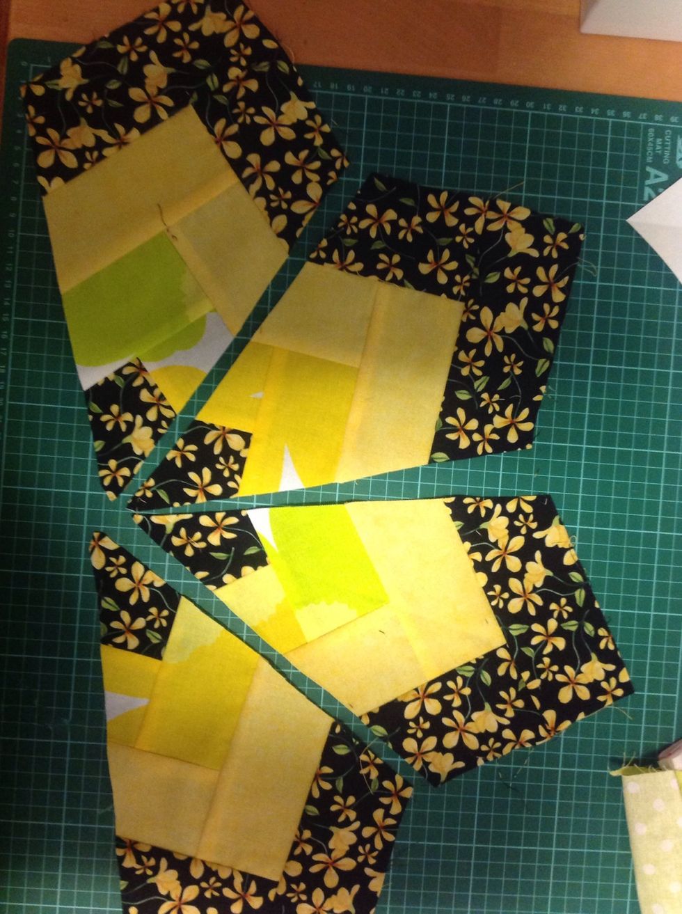 Cut the squares with the cutter.