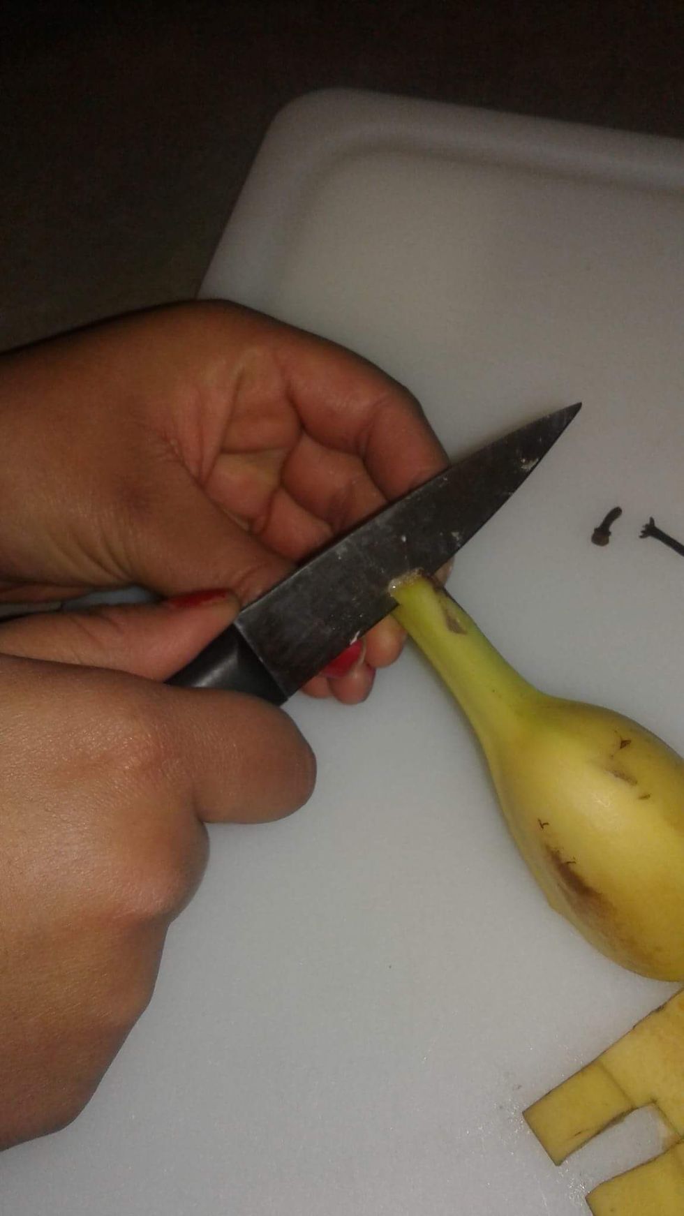 cut the stem down the middle