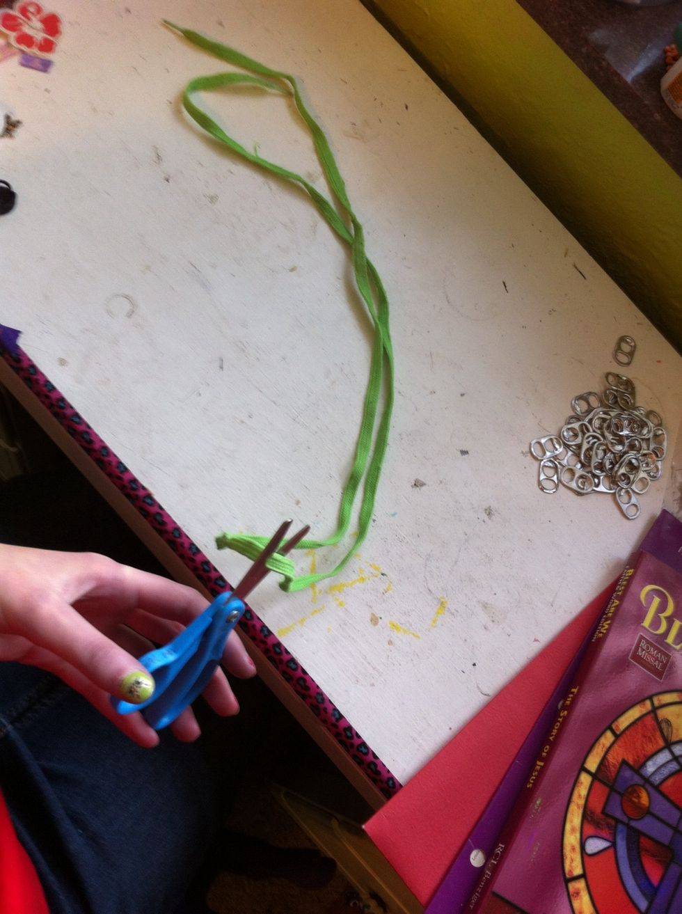 Cut the string in half