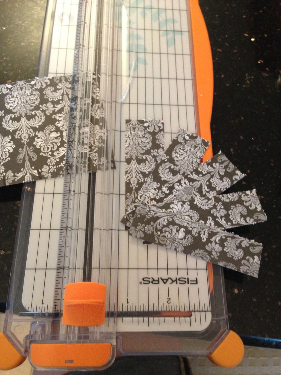 Cut the strips vertically from where you made the mark.