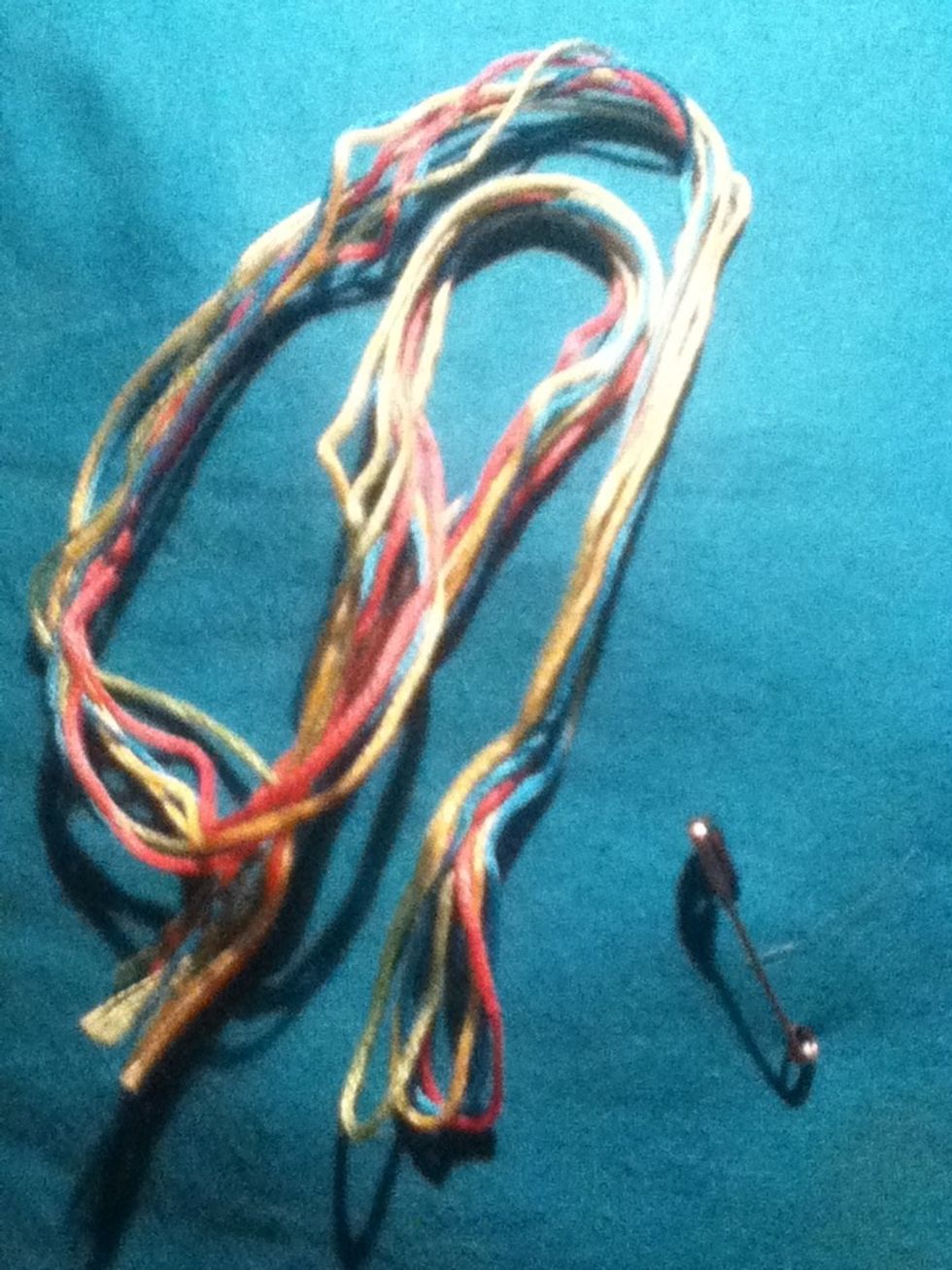 Cut the thread to about 3 feet and 5 inches