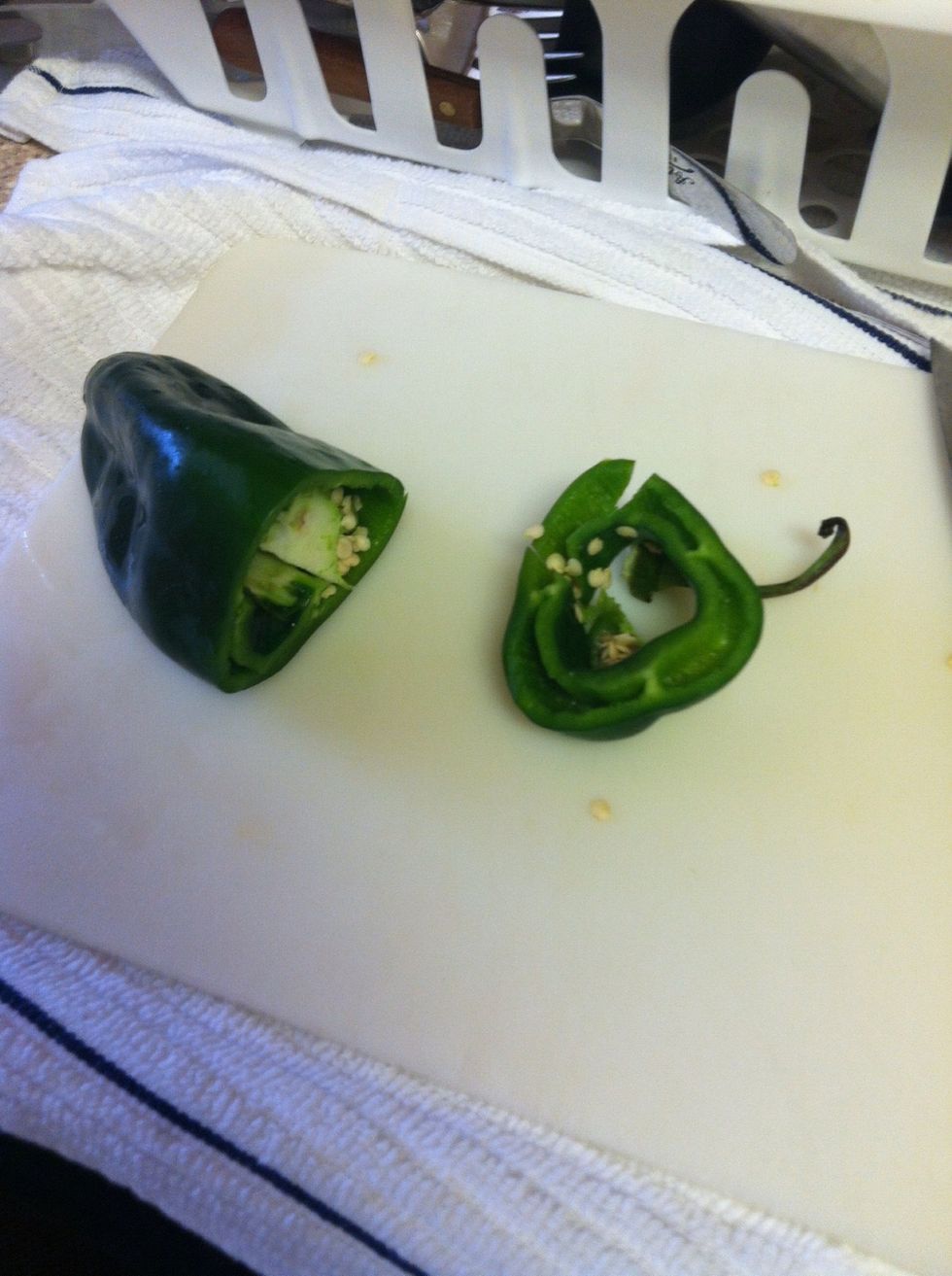 Cut the top of pepper