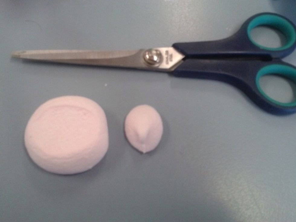 Cut the top off your pink marshmallows.