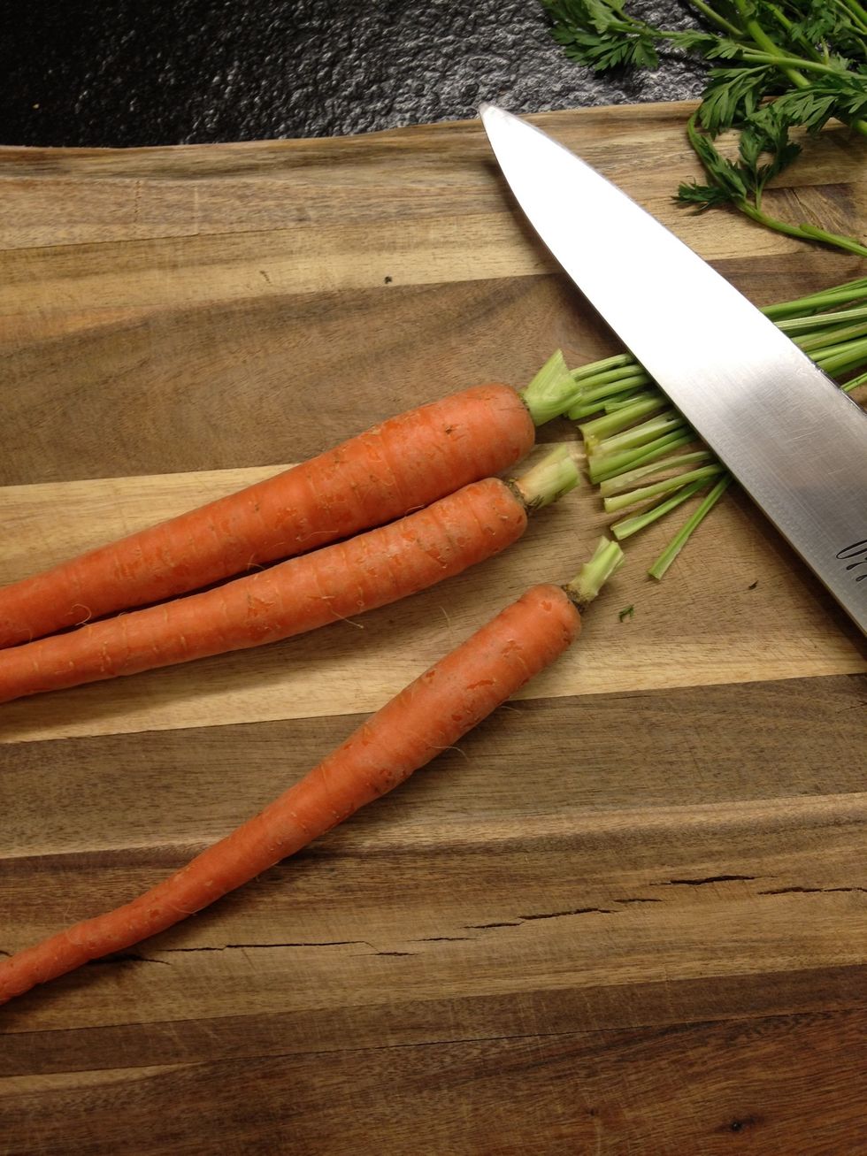 Cut the tops off and discard.