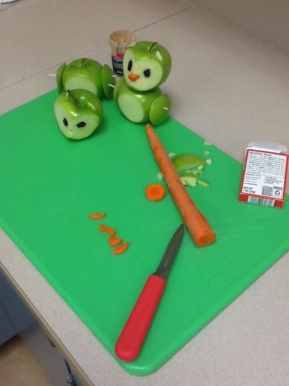 Cut the triangle into a four