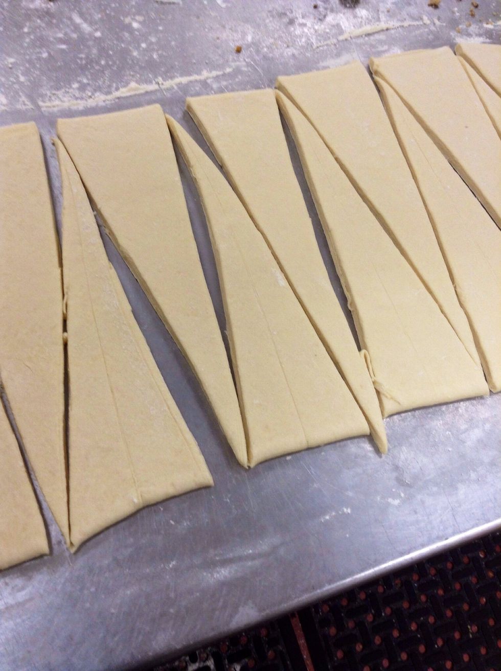 Cut the triangles as shown, (this picture might help illustrate last step better).