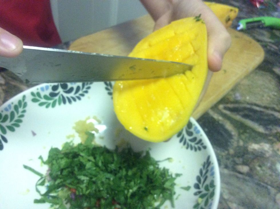 Cut the two sides into little cubes