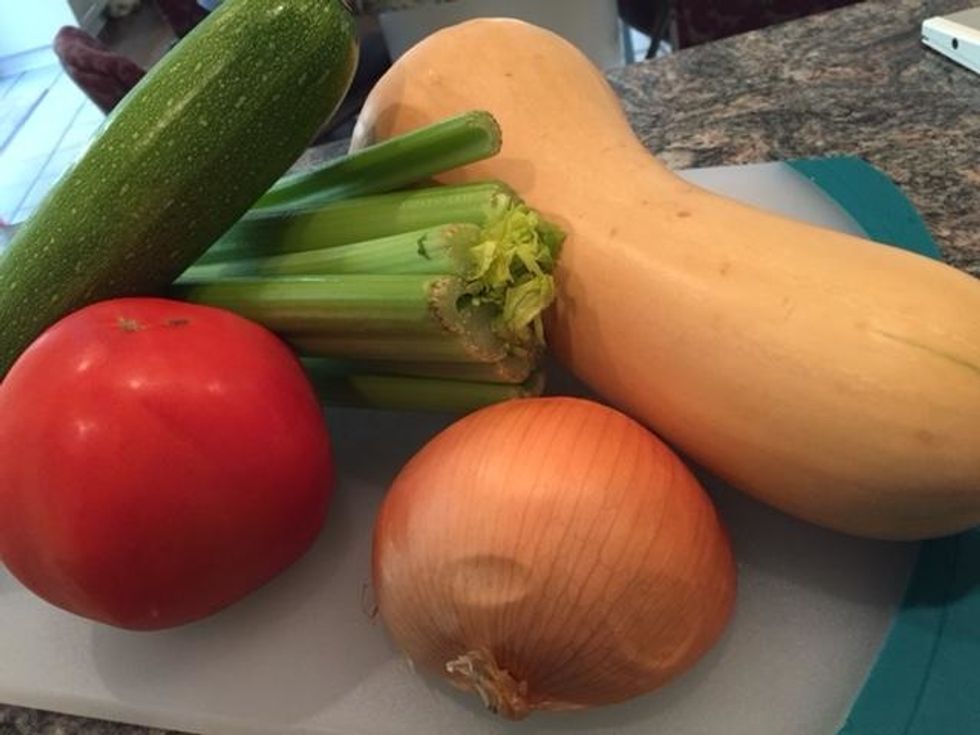 Cut the vegetables and put in pot.