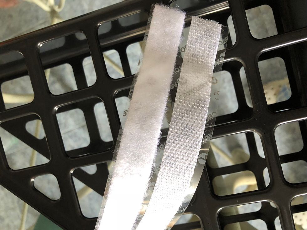 Cut the velcro of the size of the holder