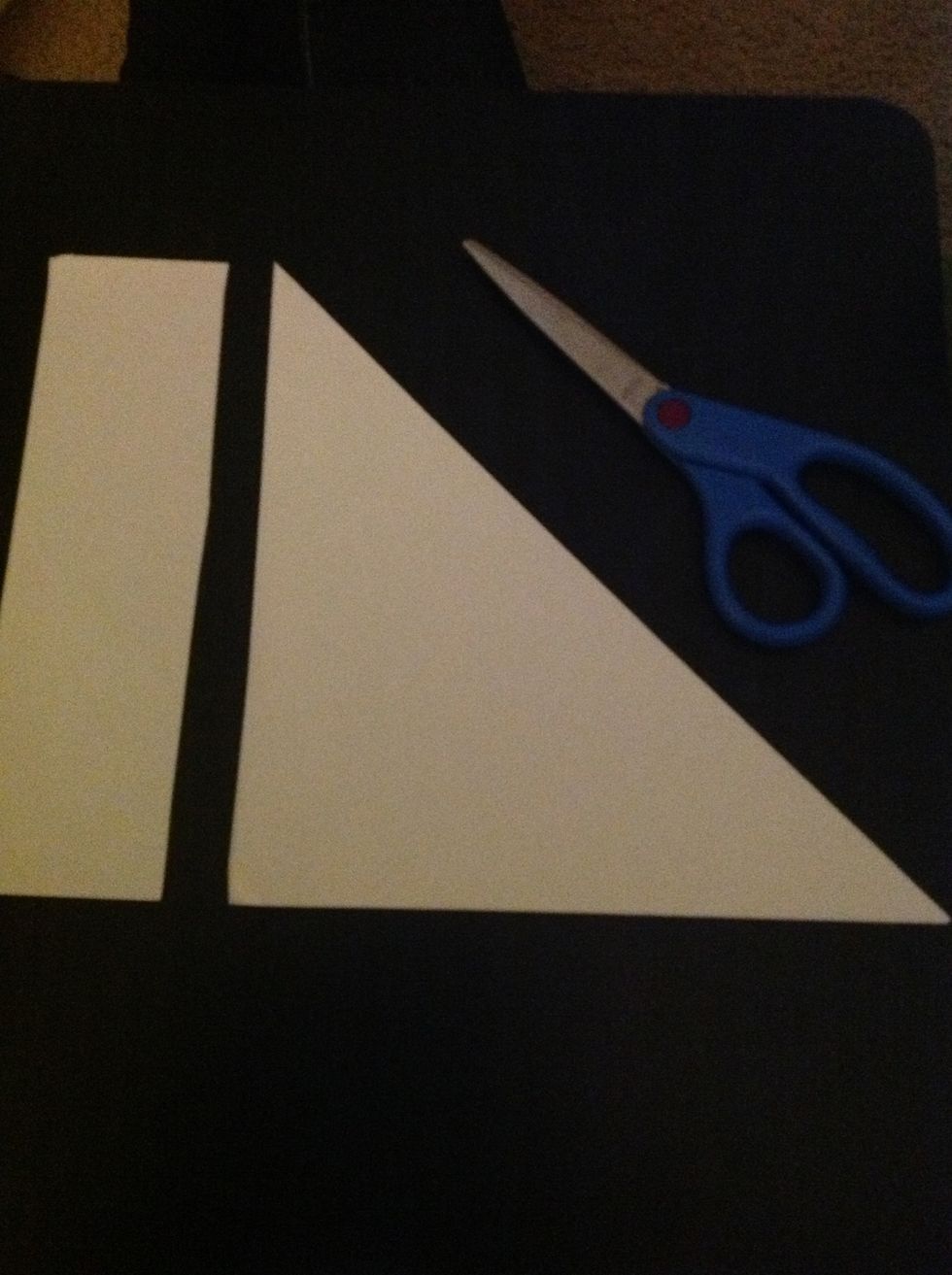 Cut the vertical part of the paper