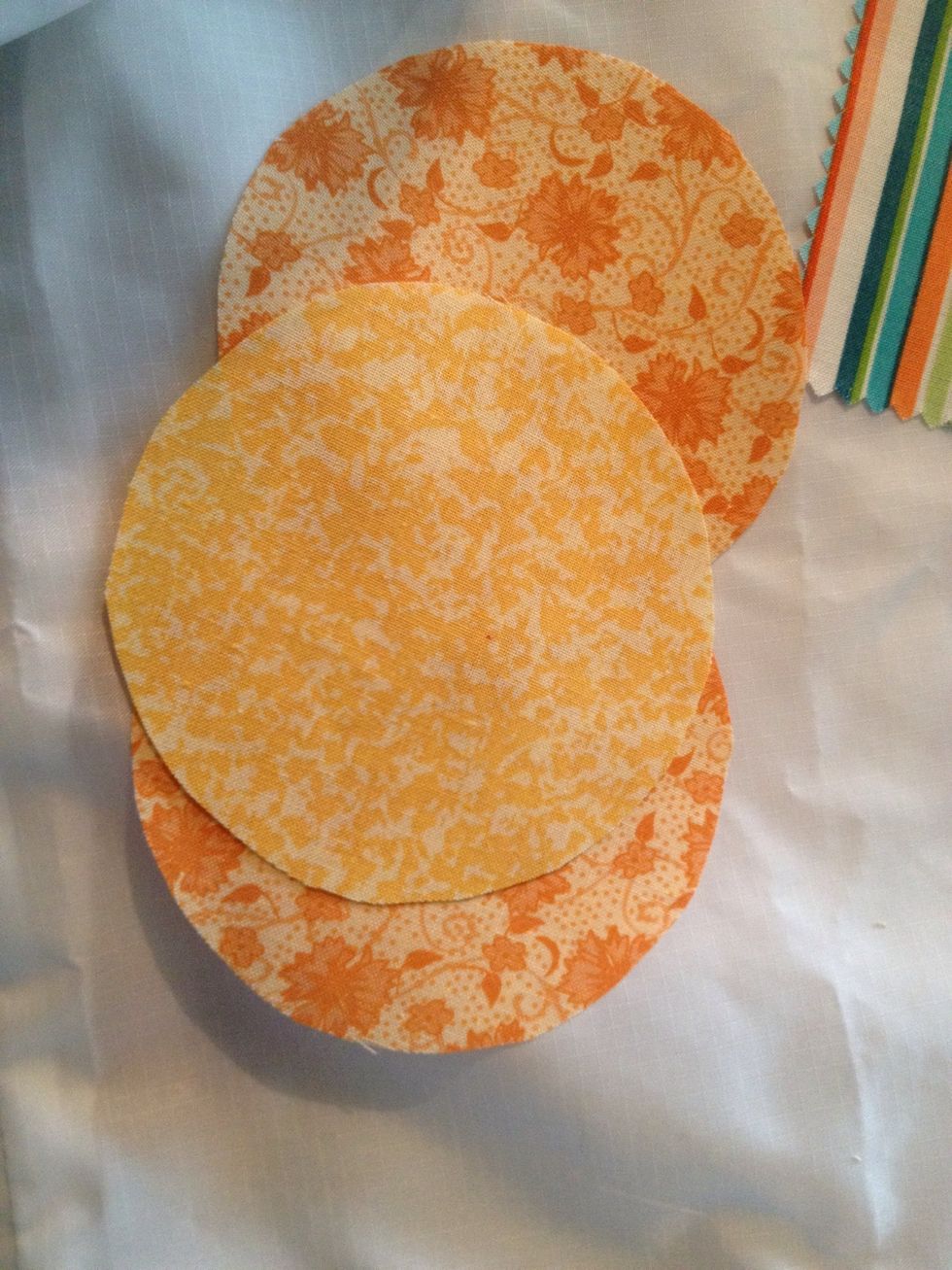 Cut them in 3.5 inch circles, if you want bigger flowers you can use a bigger round  template.