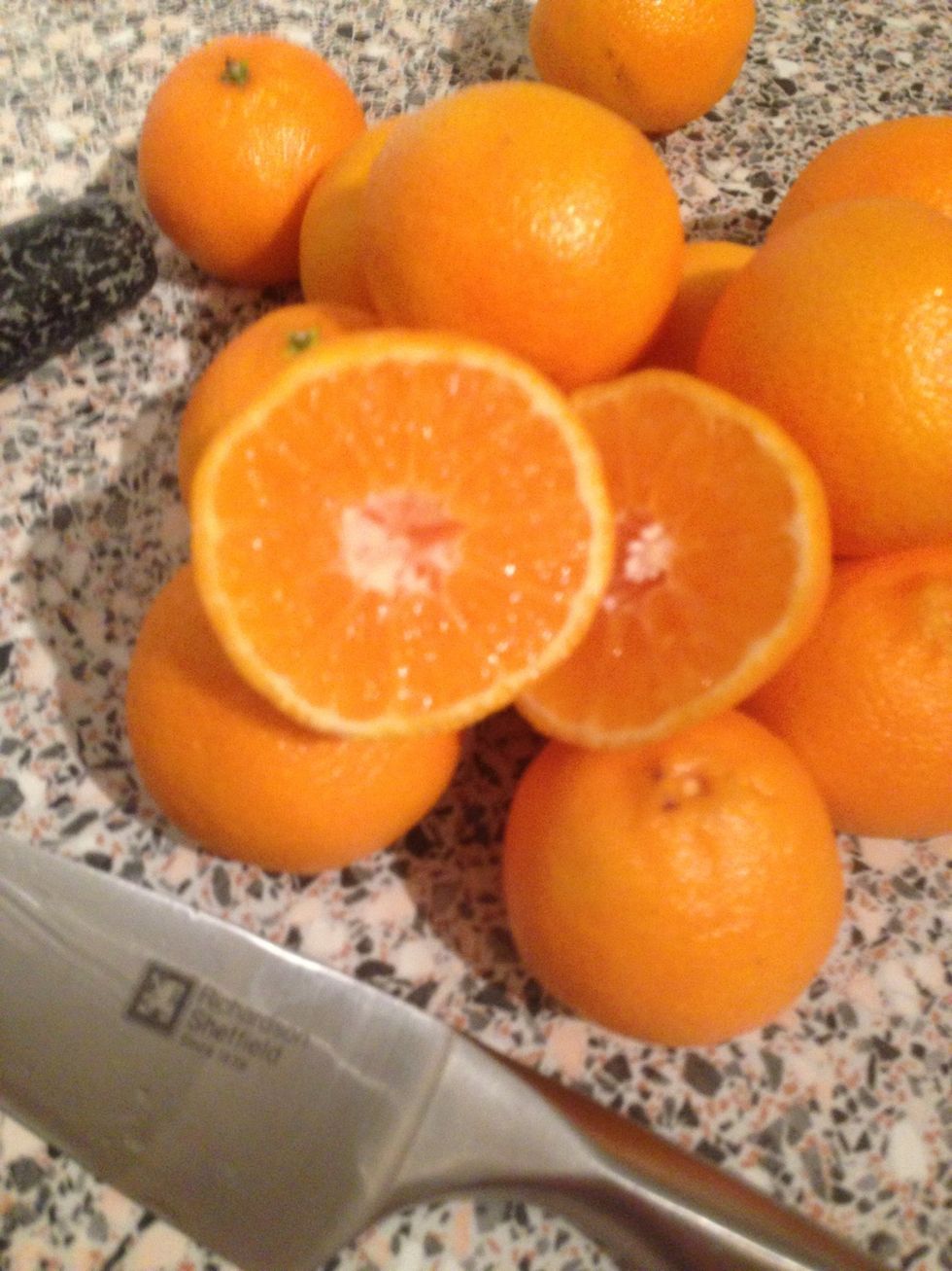 Cut them in half and juice them.