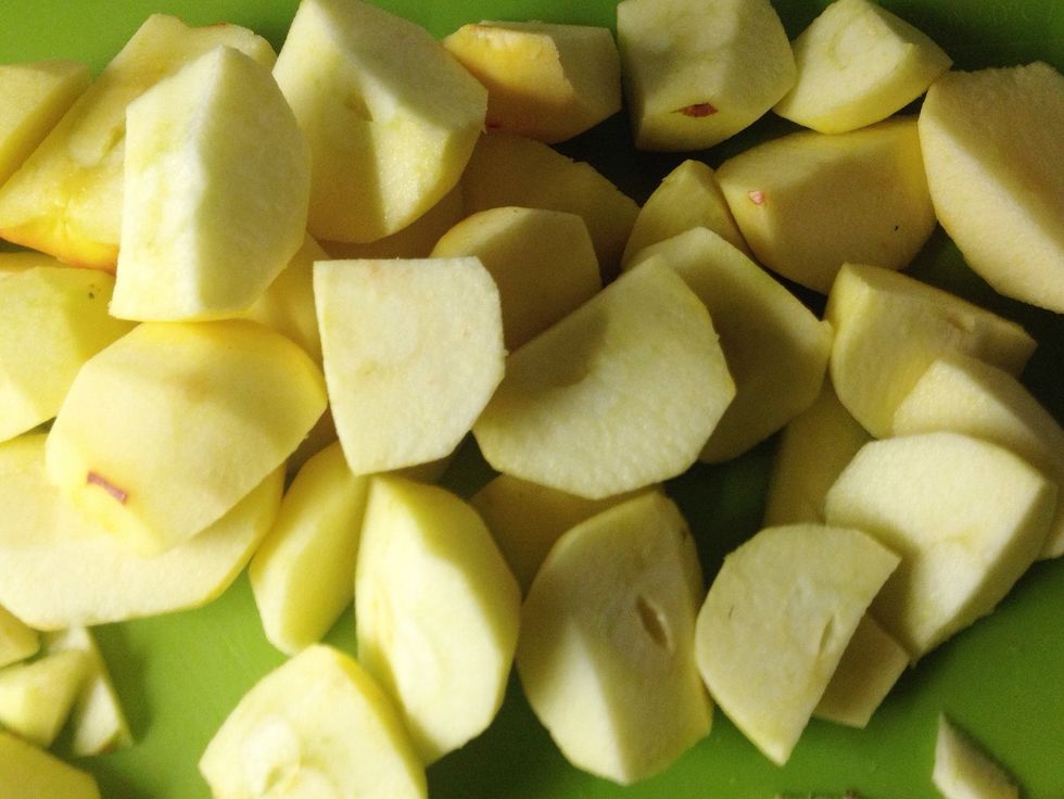 Cut them into large chunks or at least remove the seeds and the cores.