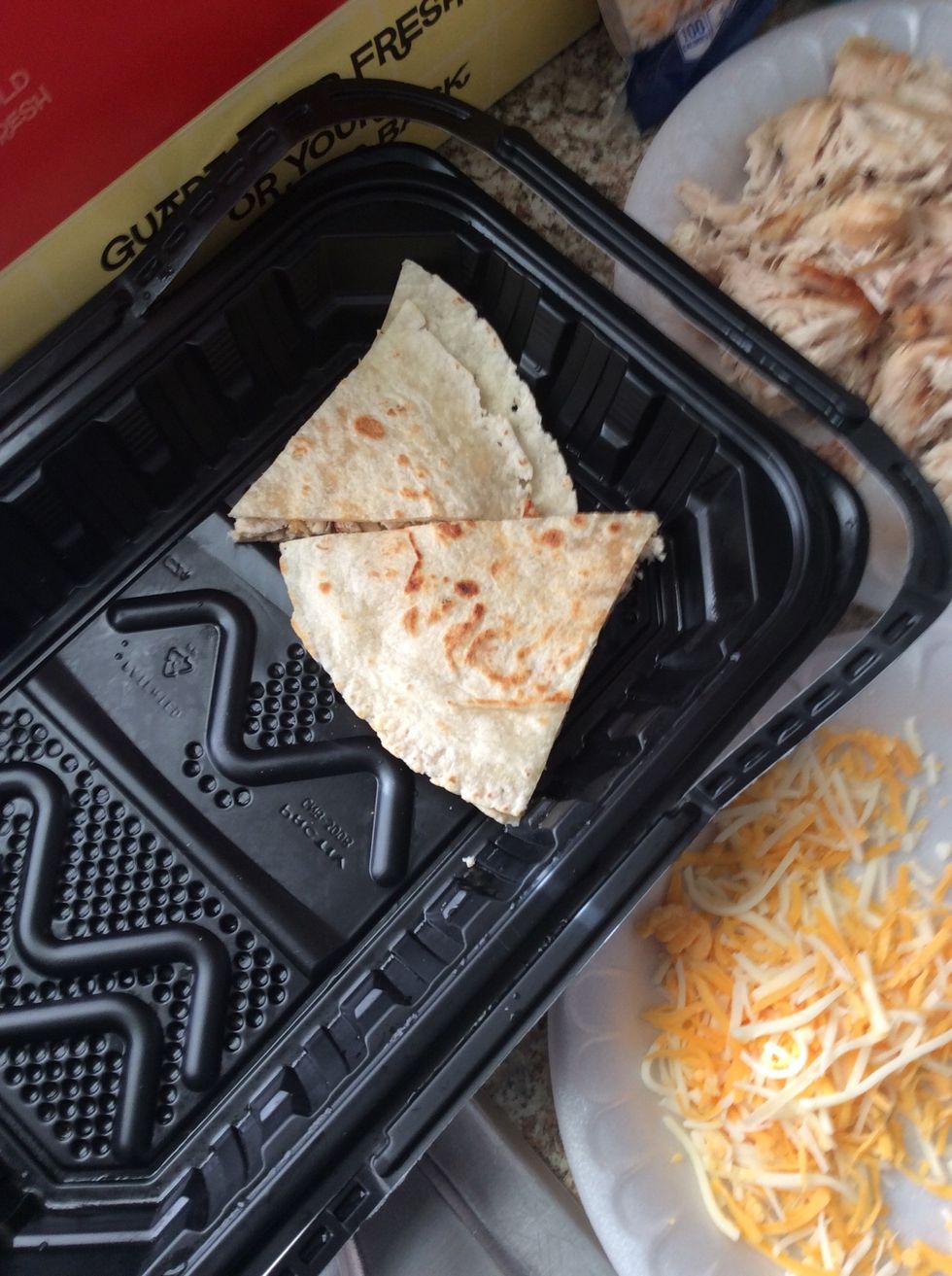 Cut them into wedges and you have your Quesadillas.