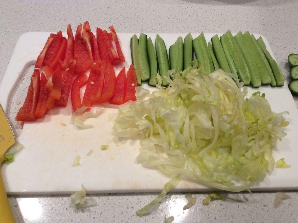 Cut them up with the knife like so