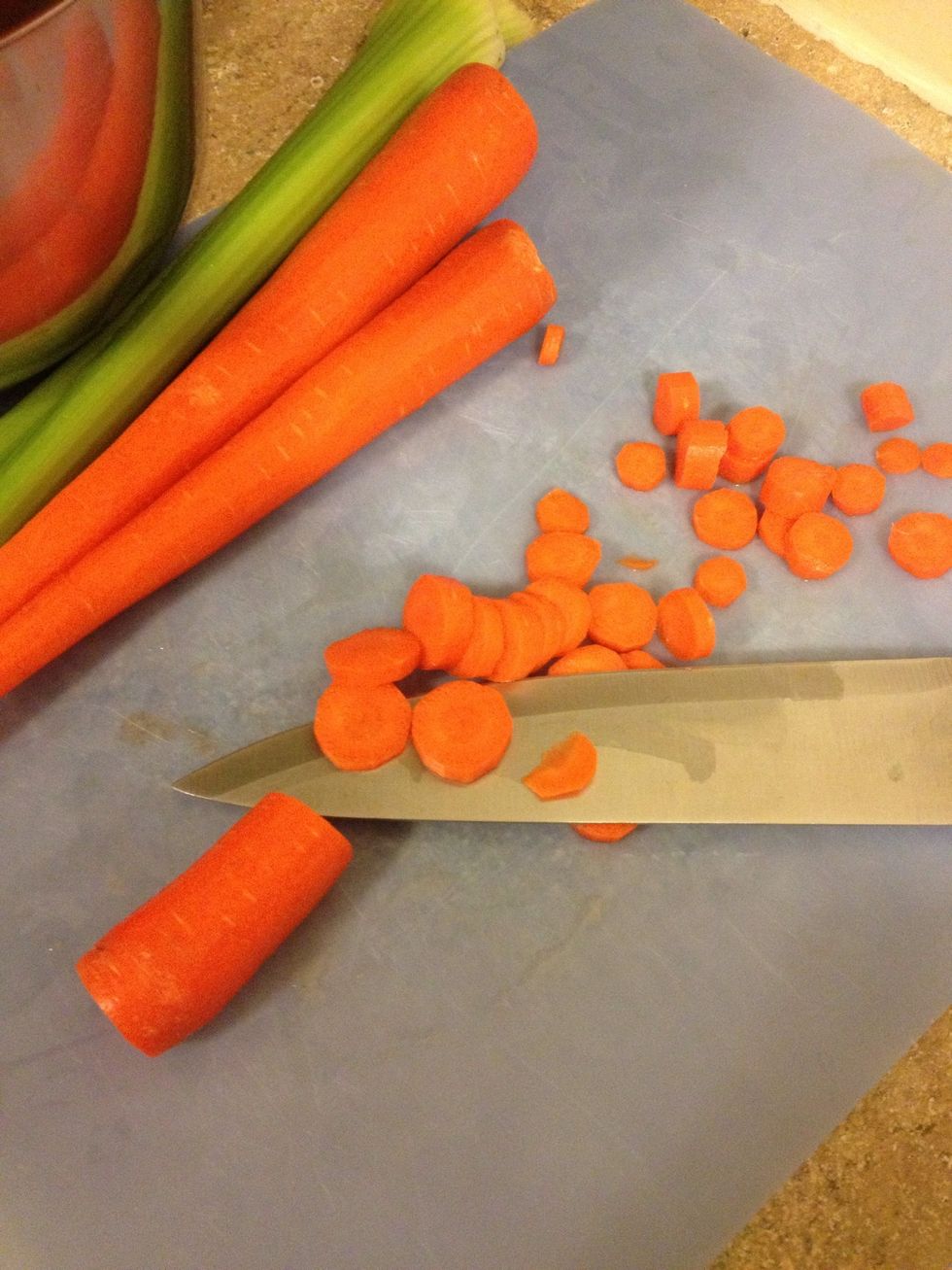 Cut three carrots